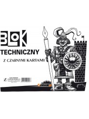 Склейка для рисунка (Blok Techniczny) А4, 10л., Черные листы, Kreska