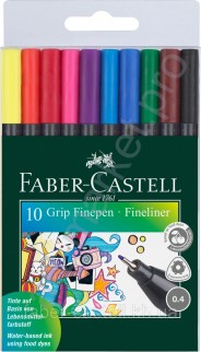 Набор цветных линеров Faber Castell Grip Finepen 0,4 мм, 10 цветов