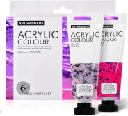 Художні акрилові фарби з блискітками Art Rangers Acrylic glitter 6 кольорів у тубах по 75ml