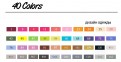 Маркеры для скетчинга «Touchnew» 40 цветов. Набор для дизайнеров одежды