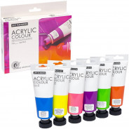 Набір акрилових фарб Art Ranger Acryliс Neon 6 кольорів із неоновим ефектом по 75 мл.