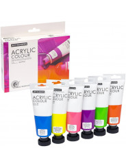 Набір акрилових фарб Art Ranger Acryliс Neon 6 кольорів із неоновим ефектом по 75 мл.