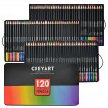 Подарунковий набір кольорових олівців в металевій коробці (120 кольорів)