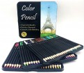 Подарунковий набір кольорових олівців в металевій коробці 72 кольори
