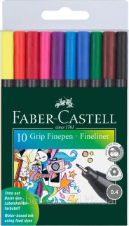 Набір кольорових Лінери Faber Castell Grip Finepen 0,4 мм, 10 кольорів