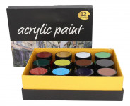 Набір акрилових фарб для малювання COLORE AcryLic Paint 12 кольорів в банках по 100 мл.