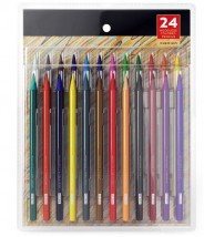 Набор цветных цельнографитных (бездревесных) карандашей Yover 24 цвета