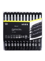 Набір капілярних ручок SUPERIOR чорного кольору  12 штук