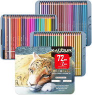 Преміум-набір олівців KALOUR Metallic 72+2 кольори з ефектом Металік