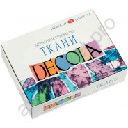 Акриловые краски по ткани Decola, набор 12 цветов 20 мл