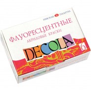 Набір флуоресцентних акрилових фарб Decola 6 кольорів