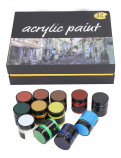 Набор акриловых красок для рисования COLORE AcriLyc Paint 12 цветов в банках по 100 мл.