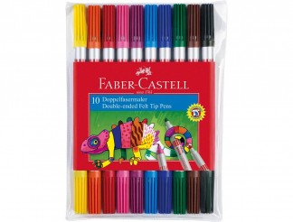 Фломастеры Faber-Castell 10 цветов Fibre tip двухсторонние