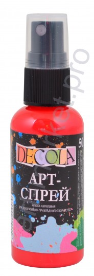 Краска-спрей акриловая «Decola» Арт-спрей Красная 50 мл.