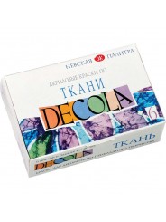 Акриловые краски по ткани Decola, набор 6 цветов 20 мл