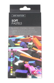 Пастель для малювання Art Nation Soft pastel суха, м`яка, 12 кольорів