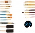 Набор художественных масляных красок YOVER с кисточками, холстом и палитрой (51 предмет)