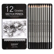 Графітні олівці для малювання Worison 12 штук твердість 10В-6Н