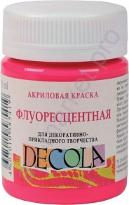 Краска акриловая флуоресцентная «Decola», карминовая