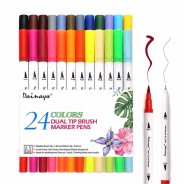 Набор двусторонних маркеров Brush Markers Pens "WORISON" 24 цвета