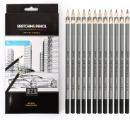 Набір професійних олівців для малювання WORISON 14B-9H/24 олівця