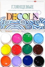 Набор акриловых красок 'Decola' глянцевый 12 цветов