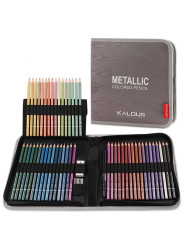 Набір кольорових олівців KALOUR Metallic 50 кольорів з ефектом металік