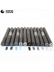 Ескіз-маркери "STA" сірих тонів 12 штук