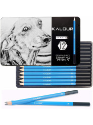 Профессиональный набор графитовых карандашей KALOUR Premium 8B–5H, 12 штук