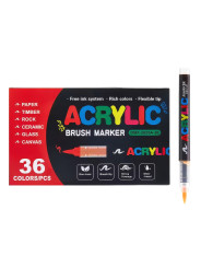 Акрилові маркери-пензлі Acrylic Brush Marker 36 кольорів
