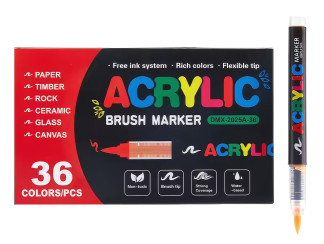 Акрилові маркери-пензлі Acrylic Brush Marker 36 кольорів